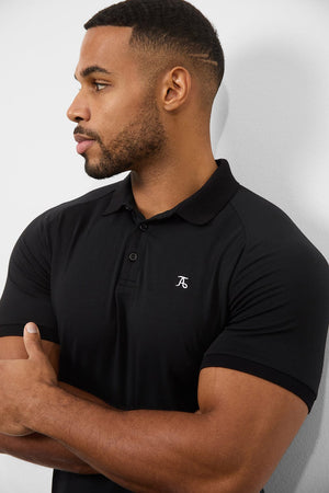 Muscle Fit Polo Shirt in Black - TAILORED ATHLETE - ROW