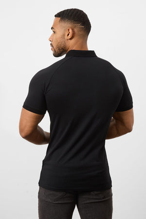 Muscle Fit Polo Shirt in Black - TAILORED ATHLETE - ROW