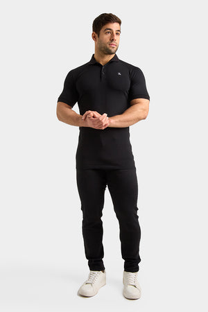 Muscle Fit Polo Shirt in Black - TAILORED ATHLETE - ROW