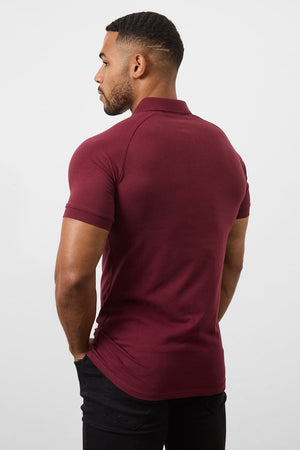 Muscle Fit Polo Shirt In Burgundy - TAILORED ATHLETE - ROW