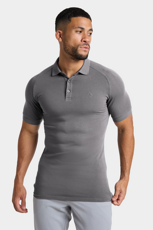 Muscle Fit Polo Shirt in Charcoal - TAILORED ATHLETE - ROW