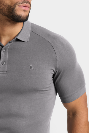 Muscle Fit Polo Shirt in Charcoal - TAILORED ATHLETE - ROW