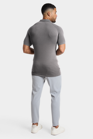 Muscle Fit Polo Shirt in Charcoal - TAILORED ATHLETE - ROW