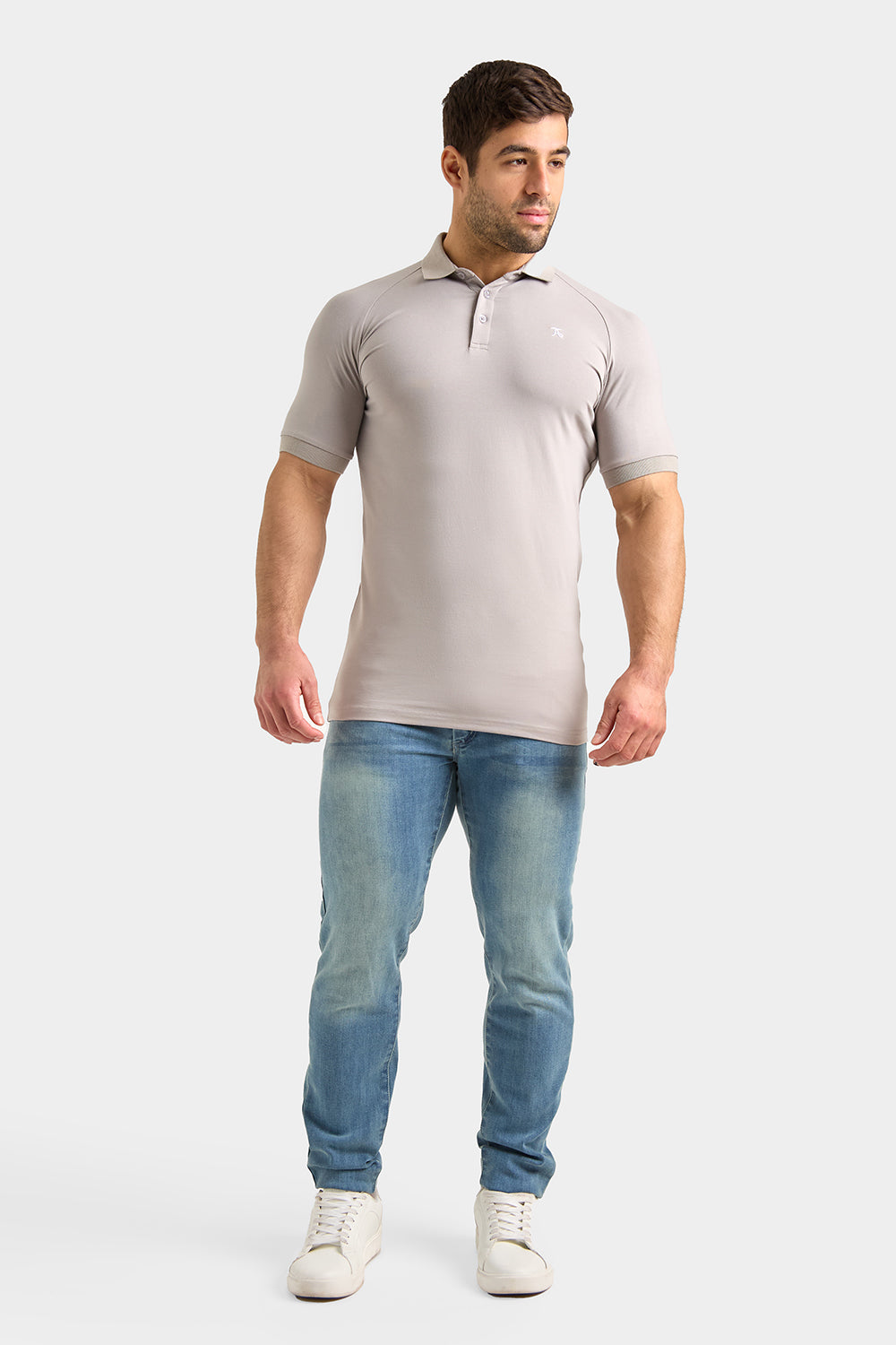 Muscle Fit Polo Shirt in Concrete Grey - TAILORED ATHLETE - ROW