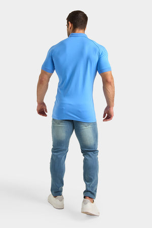 Muscle Fit Polo Shirt in Cornflower - TAILORED ATHLETE - ROW