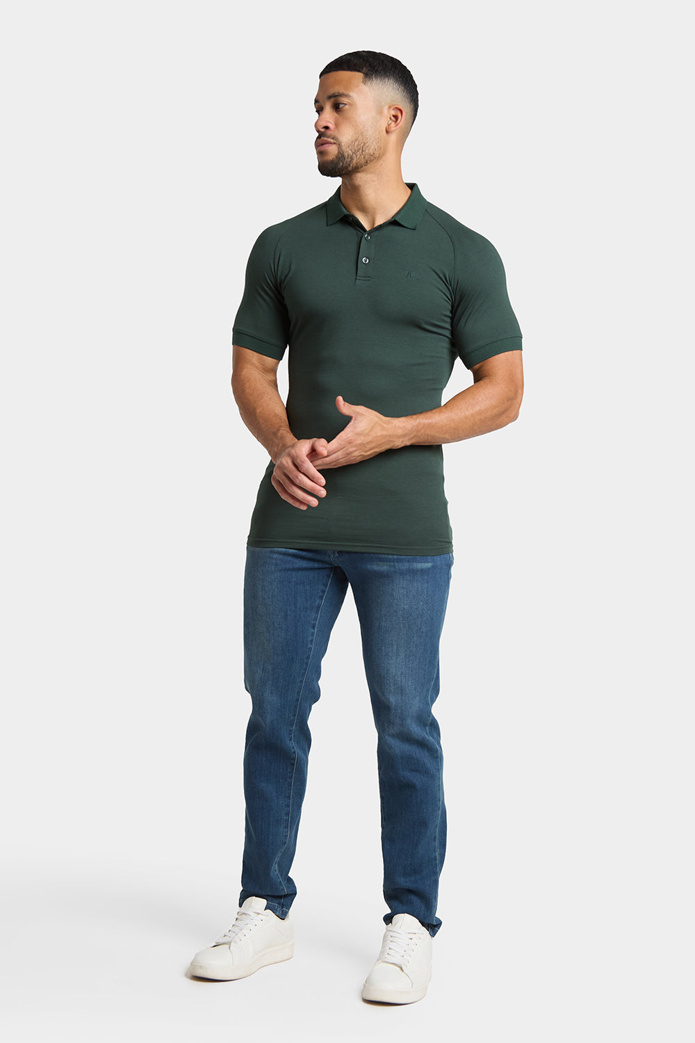 Muscle Fit Polo Shirt in Forest - TAILORED ATHLETE - ROW