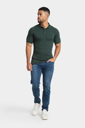 Muscle Fit Polo Shirt in Forest - TAILORED ATHLETE - ROW