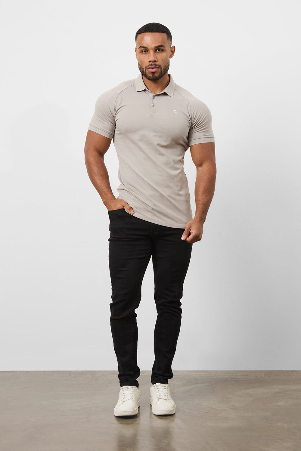 Muscle Fit Polo Shirt in Concrete Grey - TAILORED ATHLETE - ROW