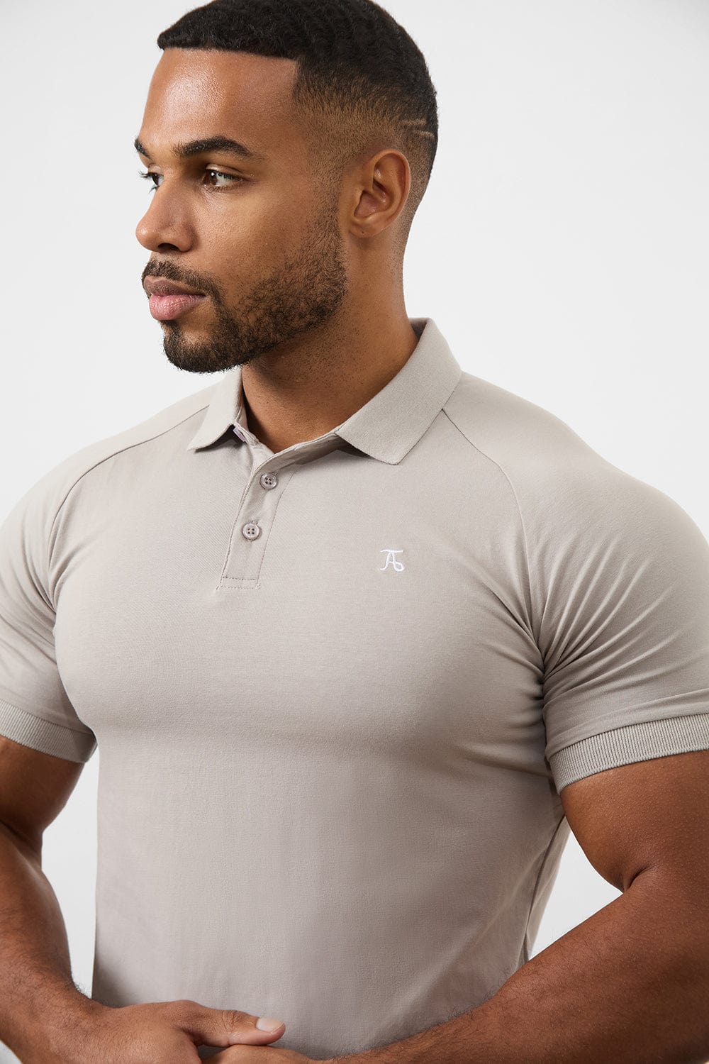 Muscle Fit Polo Shirt in Concrete Grey - TAILORED ATHLETE - ROW