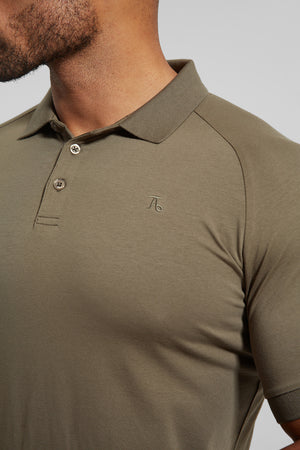 Muscle Fit Polo Shirt in Khaki - TAILORED ATHLETE - ROW