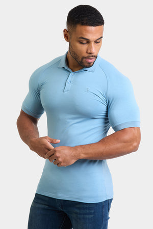 Muscle Fit Polo in Mist Blue - TAILORED ATHLETE - ROW