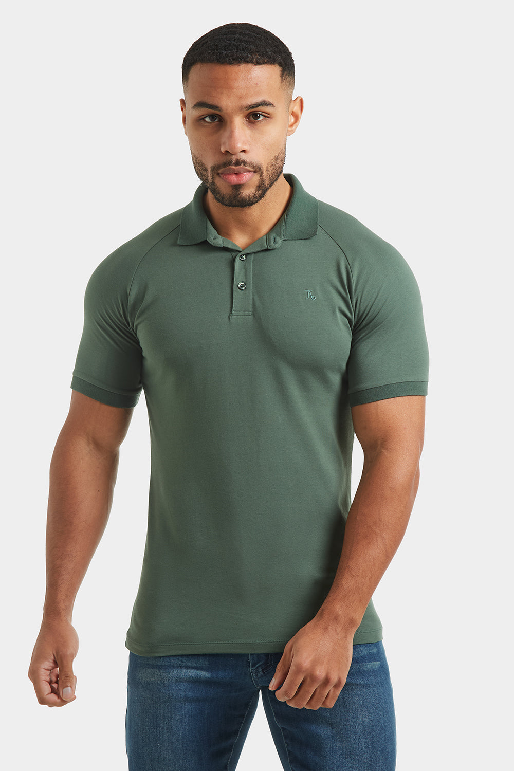 Muscle Fit Polo Shirt in Dark Khaki - TAILORED ATHLETE - ROW