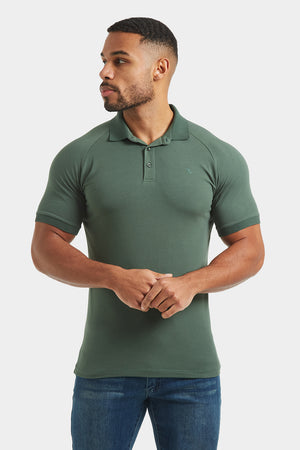 Muscle Fit Polo Shirt in Dark Khaki - TAILORED ATHLETE - ROW