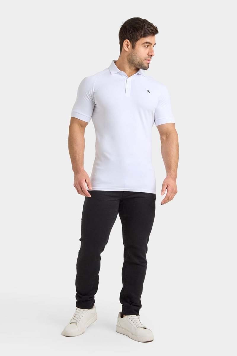Muscle Fit Polo Shirt in White - TAILORED ATHLETE - ROW