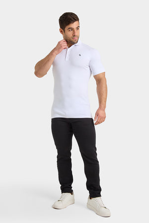 Muscle Fit Polo Shirt in White - TAILORED ATHLETE - ROW