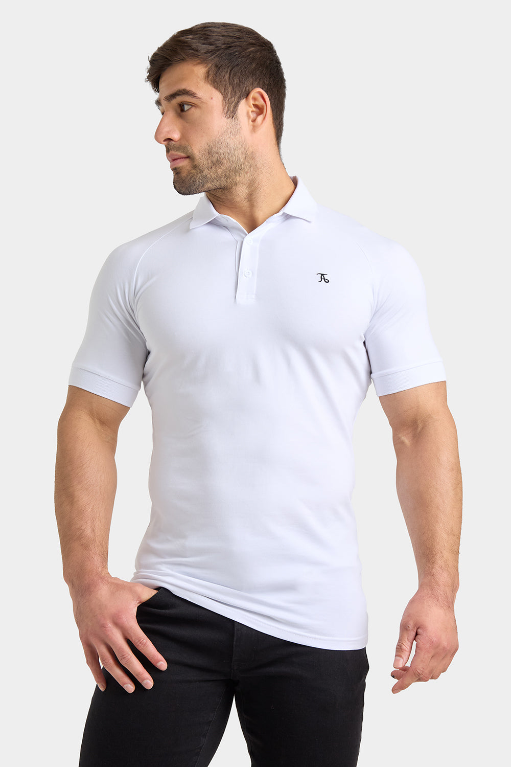 Muscle Fit Polo Shirt in White - TAILORED ATHLETE - ROW