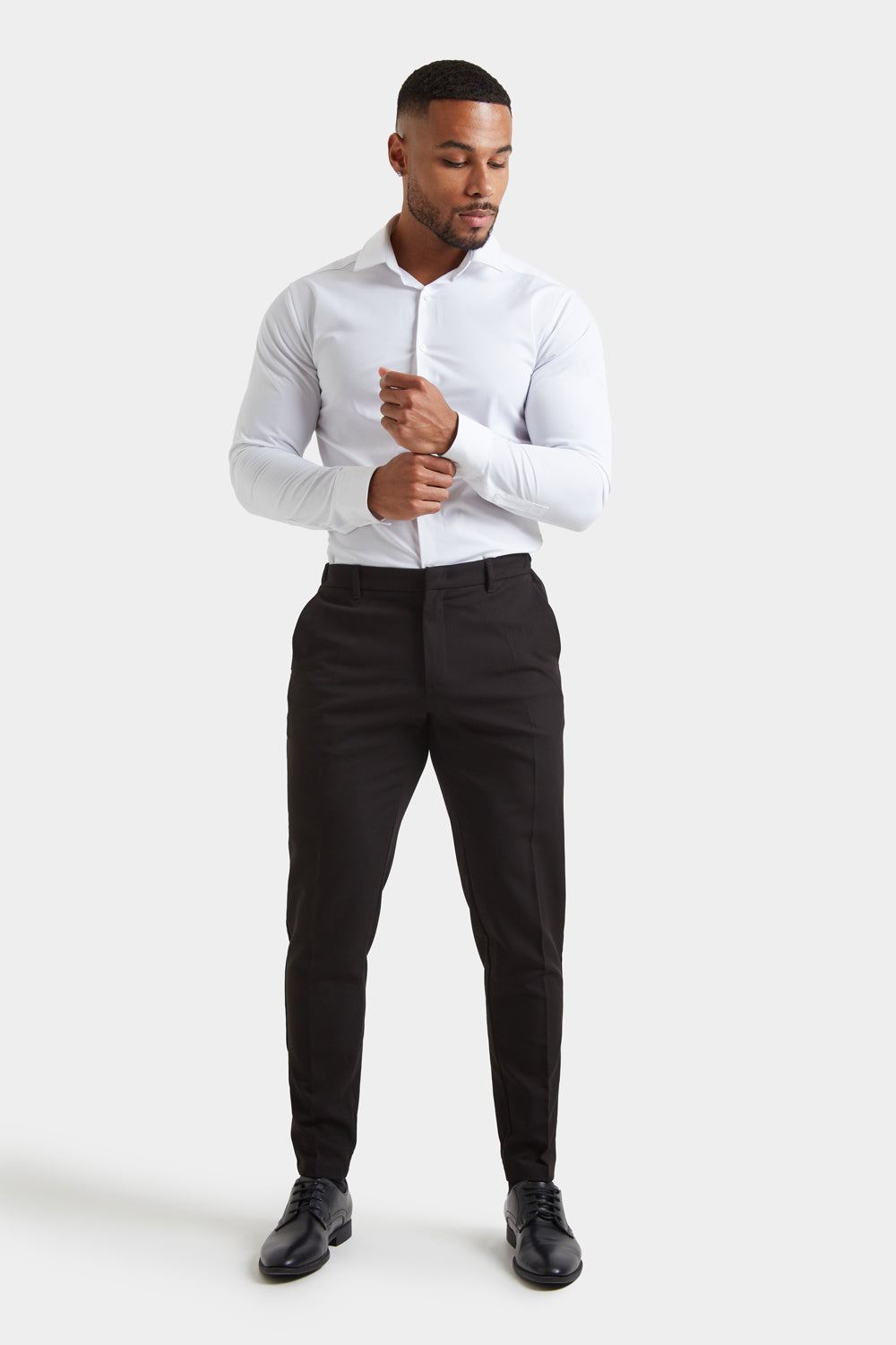 Muscle Fit Essential Trousers in Black - TAILORED ATHLETE - ROW