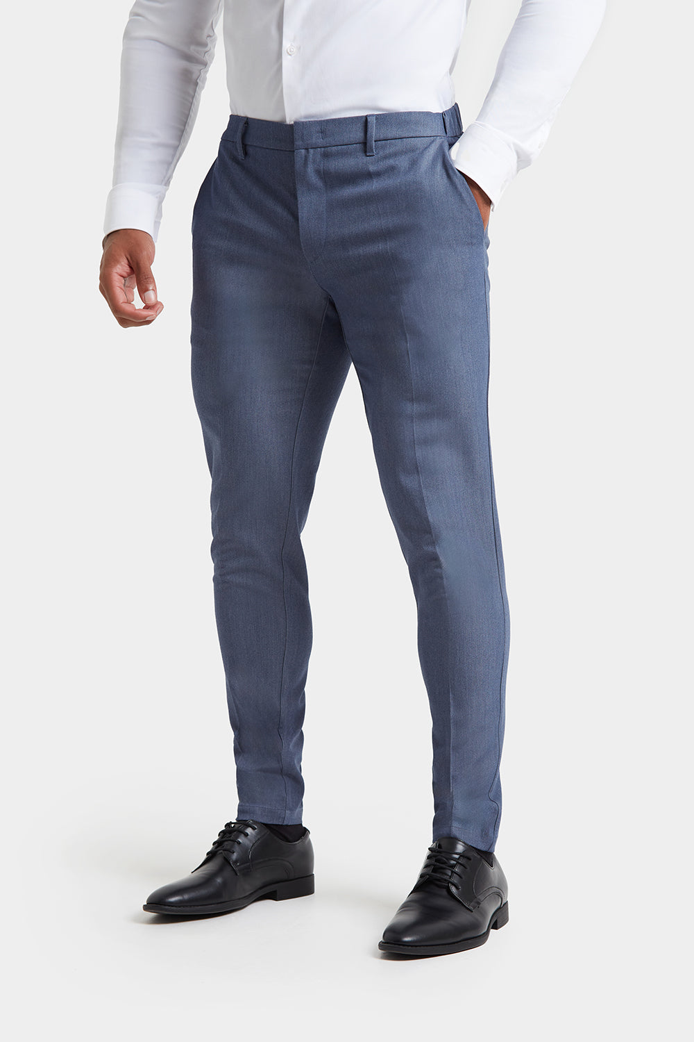 Muscle Fit Essential Trousers in Chambray - TAILORED ATHLETE - ROW