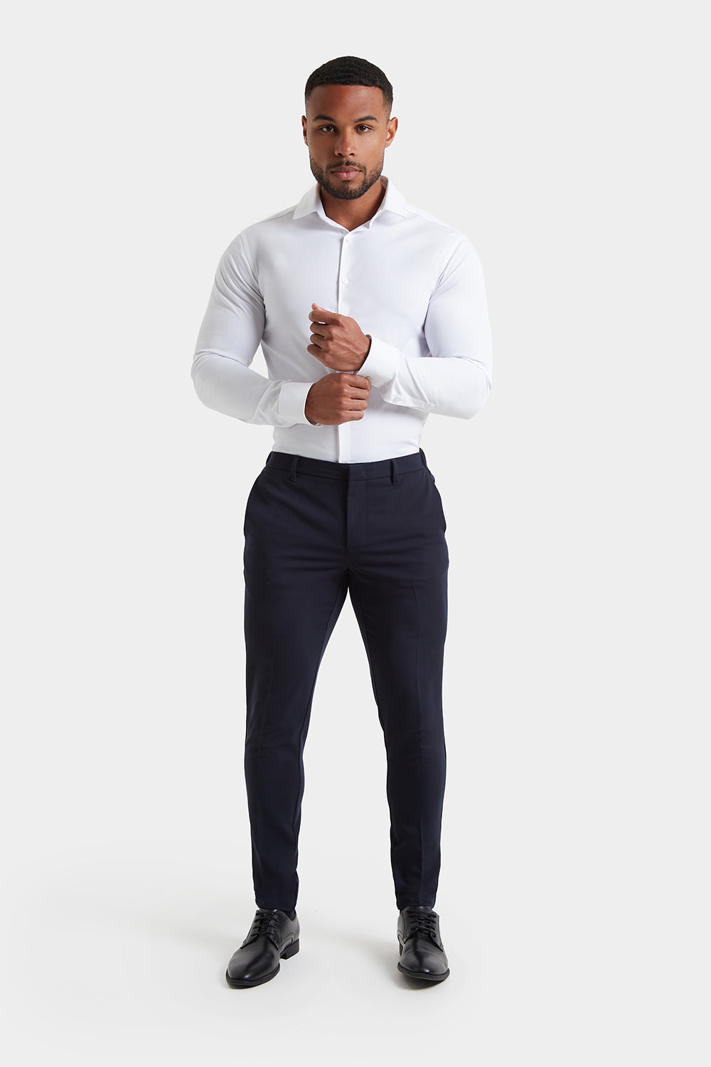 Muscle Fit Essential Trousers in Navy - TAILORED ATHLETE - ROW