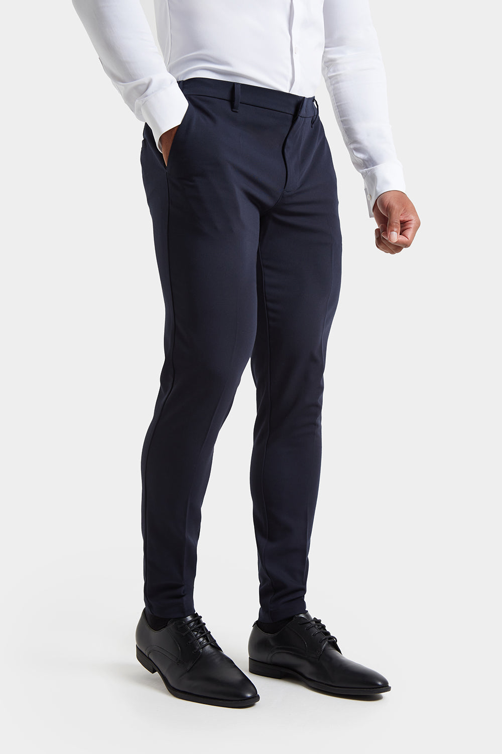 Muscle Fit Essential Trousers in Navy - TAILORED ATHLETE - ROW