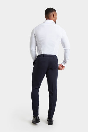 Muscle Fit Essential Trousers in Navy - TAILORED ATHLETE - ROW