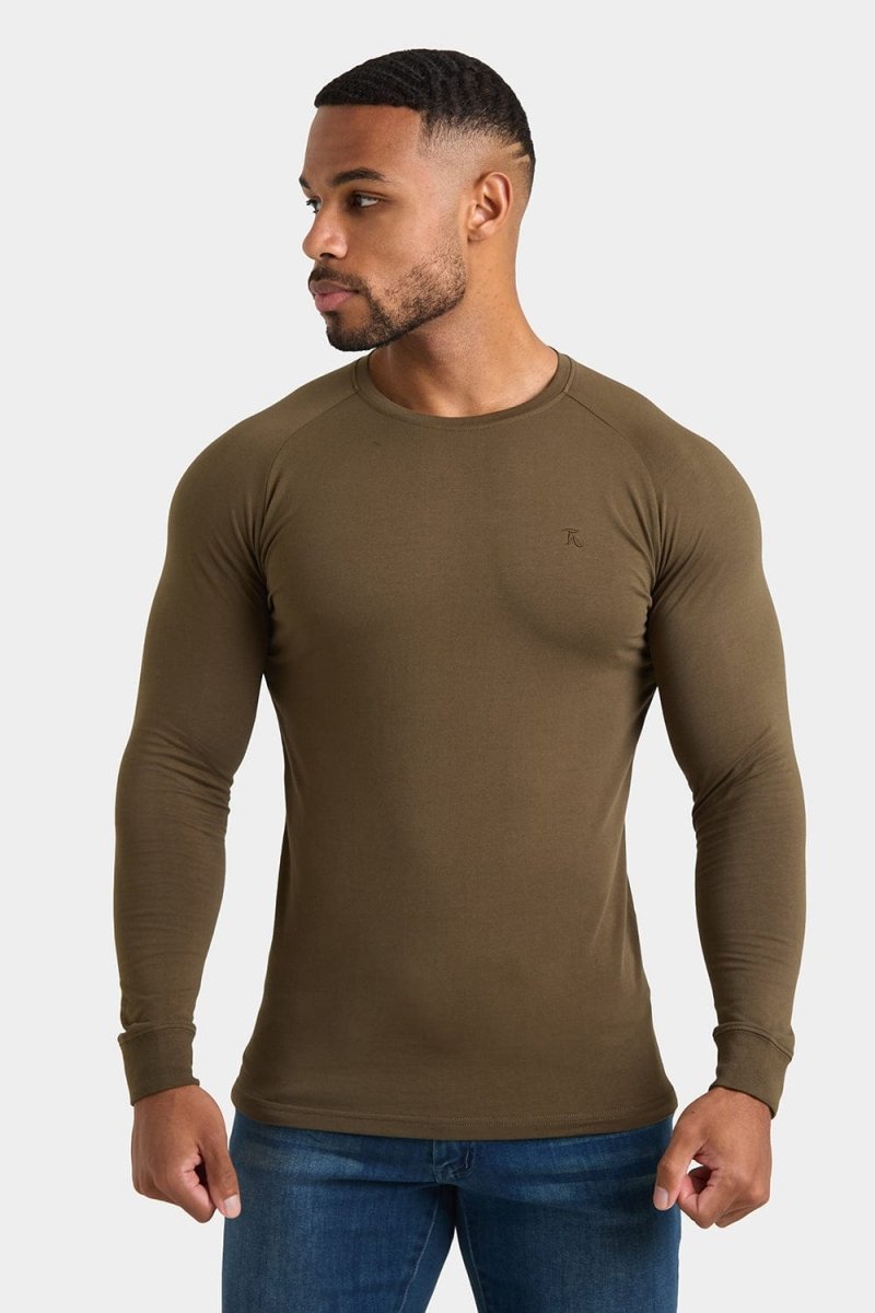 Muscle Fit T-Shirt in Dark Khaki Green - TAILORED ATHLETE - ROW