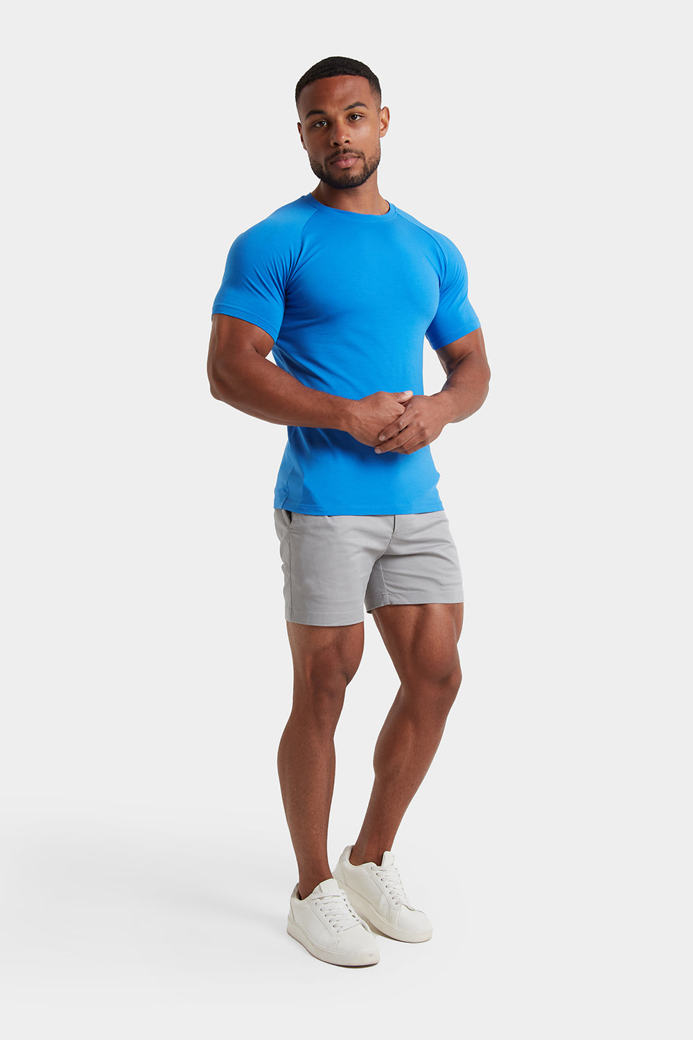 Premium Muscle Fit T-Shirt in Azure Blue - TAILORED ATHLETE - ROW