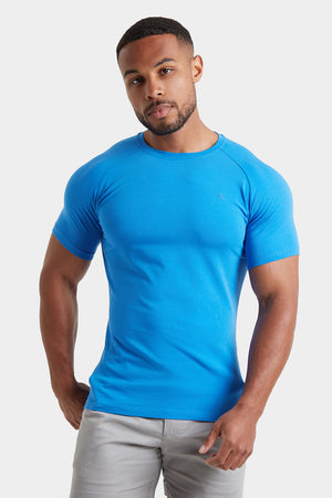 Premium Muscle Fit T-Shirt in Azure Blue - TAILORED ATHLETE - ROW