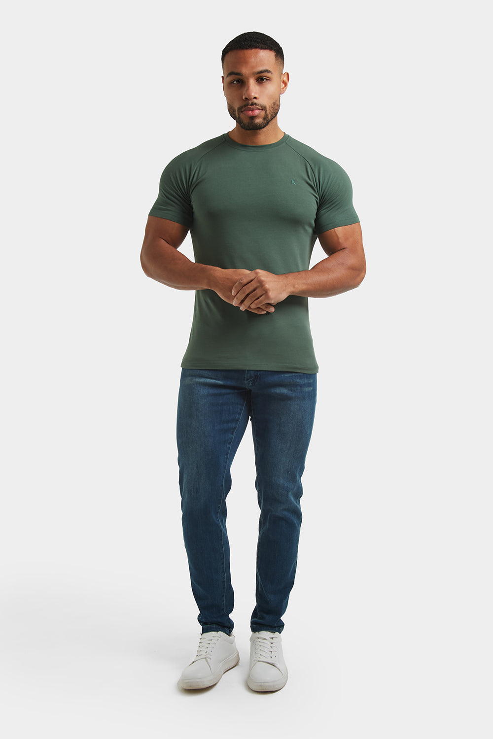 Premium Muscle Fit T-Shirt in Dark Khaki - TAILORED ATHLETE - ROW