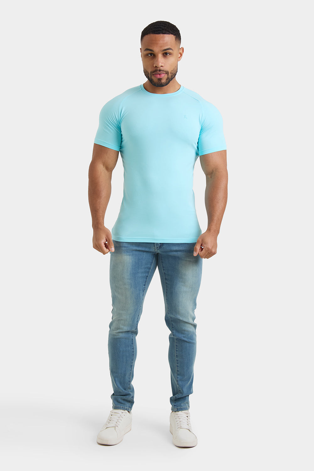 Premium Muscle Fit T-Shirt in Ocean Blue - TAILORED ATHLETE - ROW