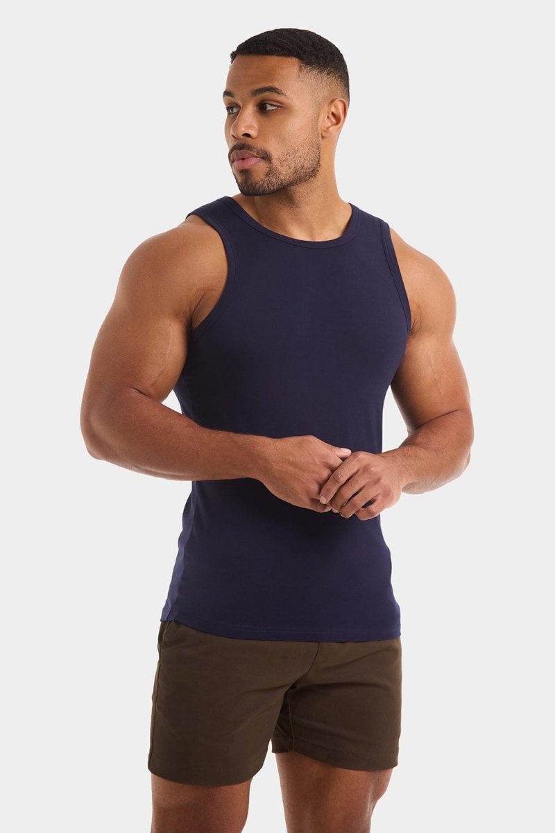 Muscle Fit Vest in True Navy - TAILORED ATHLETE - ROW