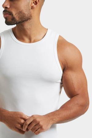 Muscle Fit Vest in White - TAILORED ATHLETE - ROW