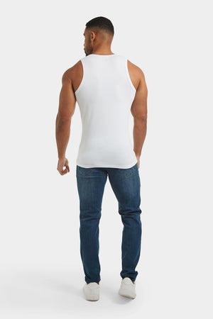 Muscle Fit Vest in White - TAILORED ATHLETE - ROW