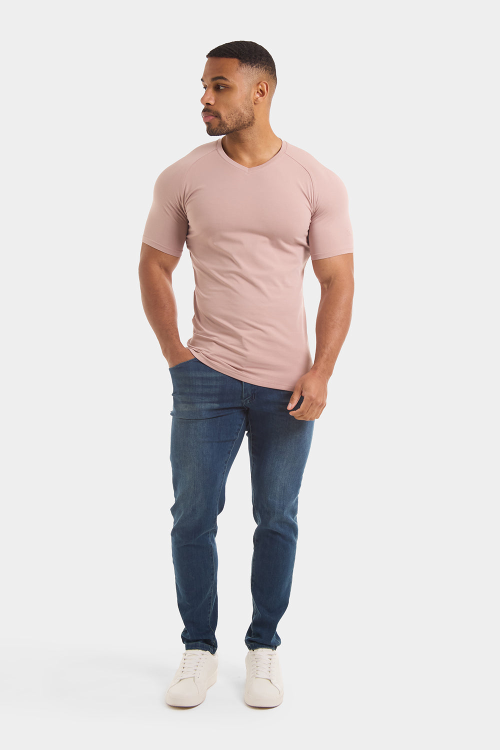 Muscle Fit V-Neck in Blush - TAILORED ATHLETE - ROW
