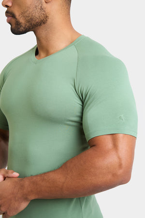 Premium Muscle Fit V-Neck in Soft Sage - TAILORED ATHLETE - ROW