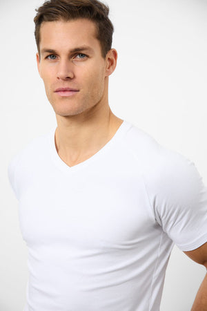 Premium Muscle Fit V-Neck in White - TAILORED ATHLETE - ROW