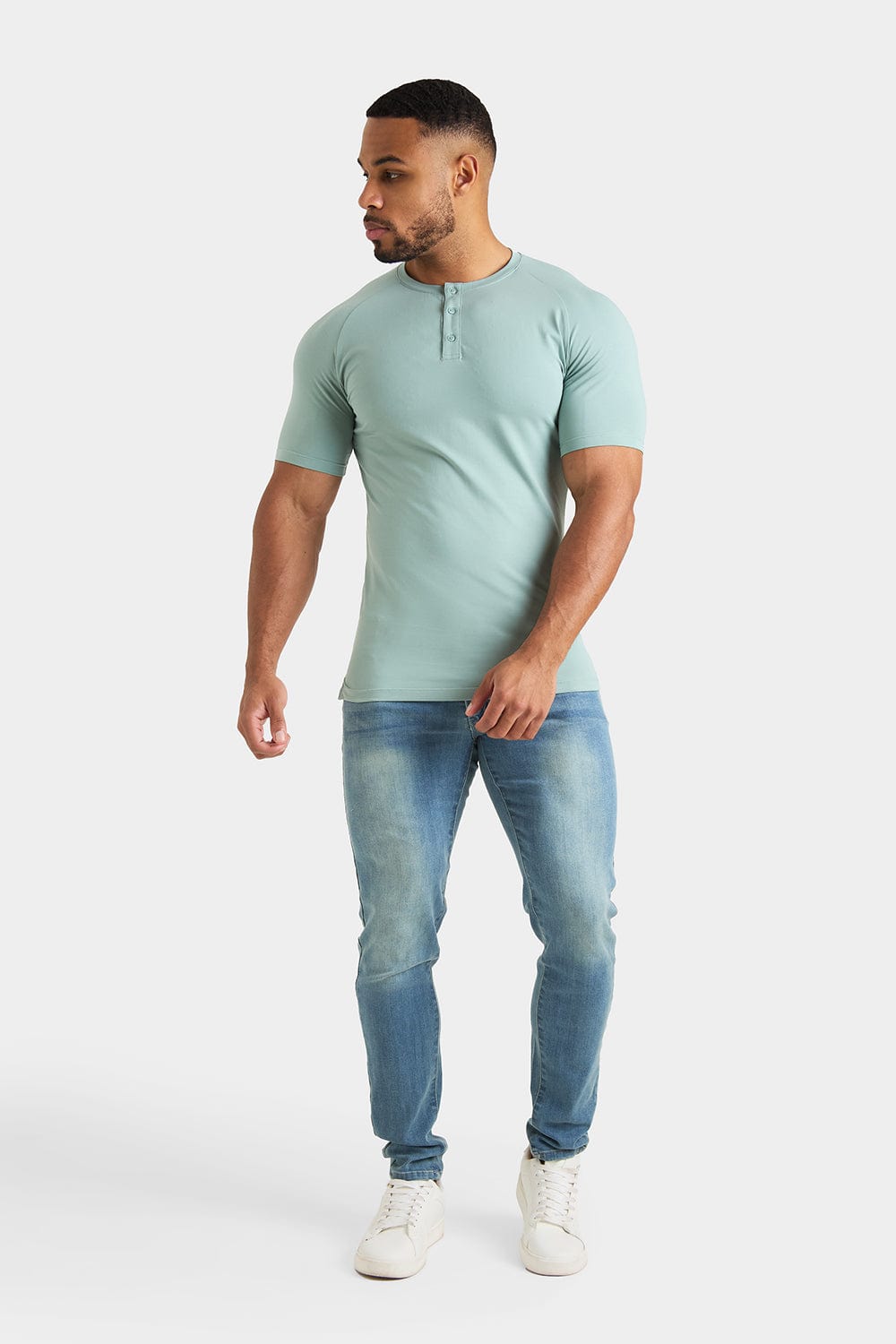 Everyday Henley T-Shirt in Sage - TAILORED ATHLETE - ROW