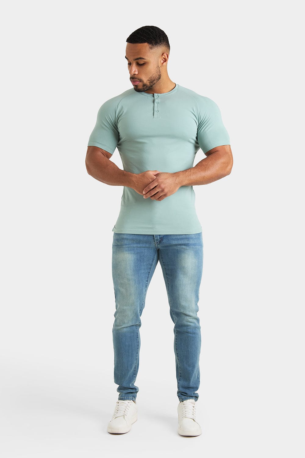 Everyday Henley T-Shirt in Sage - TAILORED ATHLETE - ROW