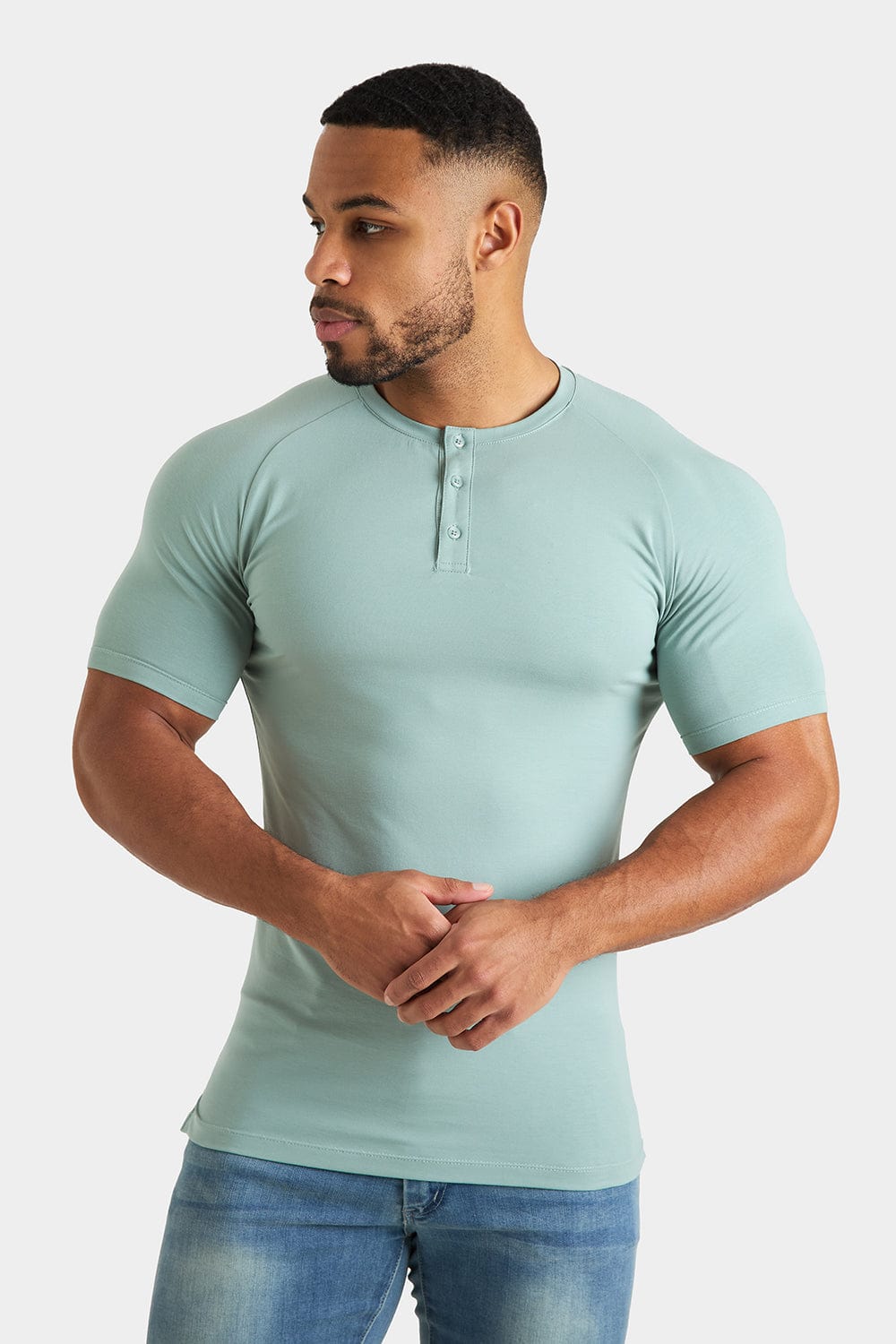 Everyday Henley T-Shirt in Sage - TAILORED ATHLETE - ROW