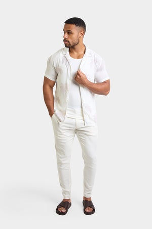 Printed Shirt in Stone Faded Palm - TAILORED ATHLETE - ROW