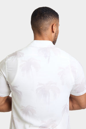 Printed Shirt in Stone Faded Palm - TAILORED ATHLETE - ROW