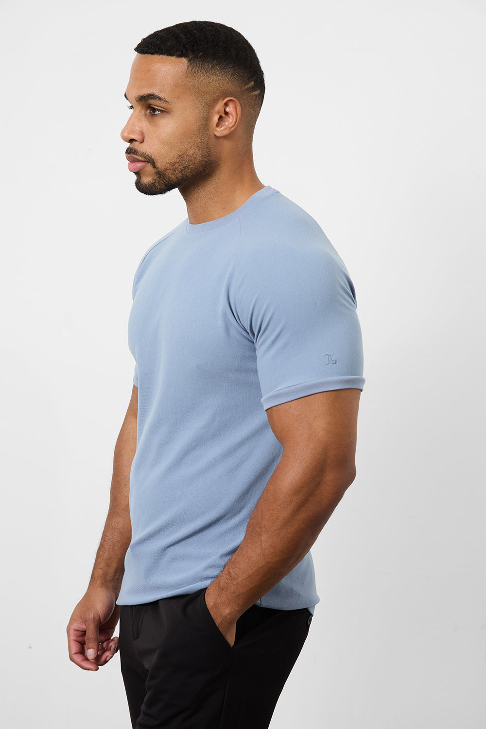 Textured Fashion T-Shirt in Slate Blue - TAILORED ATHLETE - ROW