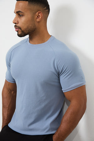 Textured Fashion T-Shirt in Slate Blue - TAILORED ATHLETE - ROW