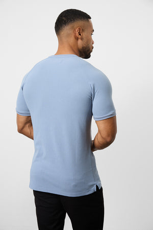 Textured Fashion T-Shirt in Slate Blue - TAILORED ATHLETE - ROW