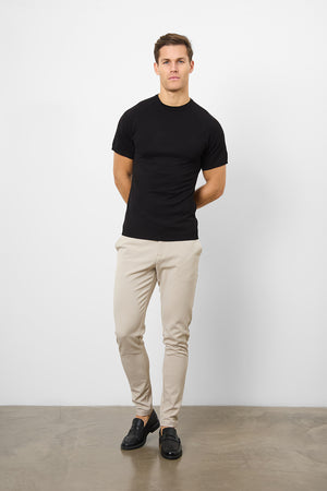 Fine Gauge Knitted T-Shirt in Black - TAILORED ATHLETE - ROW