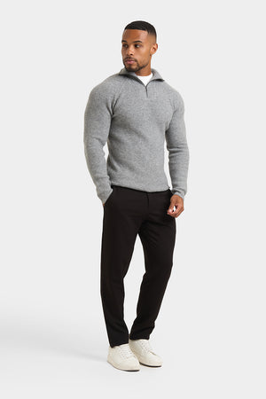 Fisherman Rib Quarter Zip in Soft Grey - TAILORED ATHLETE - ROW