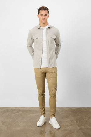 Flannel Overshirt in Sand - TAILORED ATHLETE - ROW