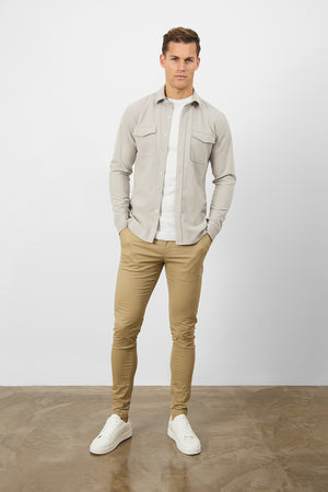 Flannel Overshirt in Sand - TAILORED ATHLETE - ROW