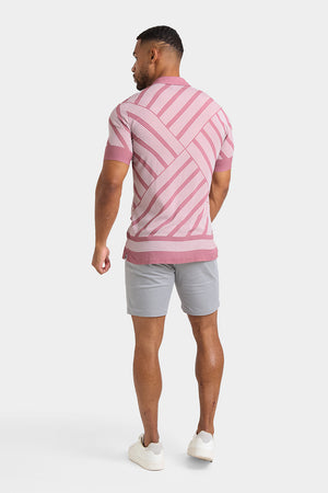 Printed Shirt in Dusky Pink Geometric Square - TAILORED ATHLETE - ROW