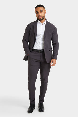 True Muscle Fit Tech Suit Jacket in Slate Grey - TAILORED ATHLETE - ROW